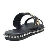 RASTEIRA PRETA DETALHES TRIÂNGULO DOURADO E TACHAS S 21844 0003 0001 SCHUTZ - Vintedoisk